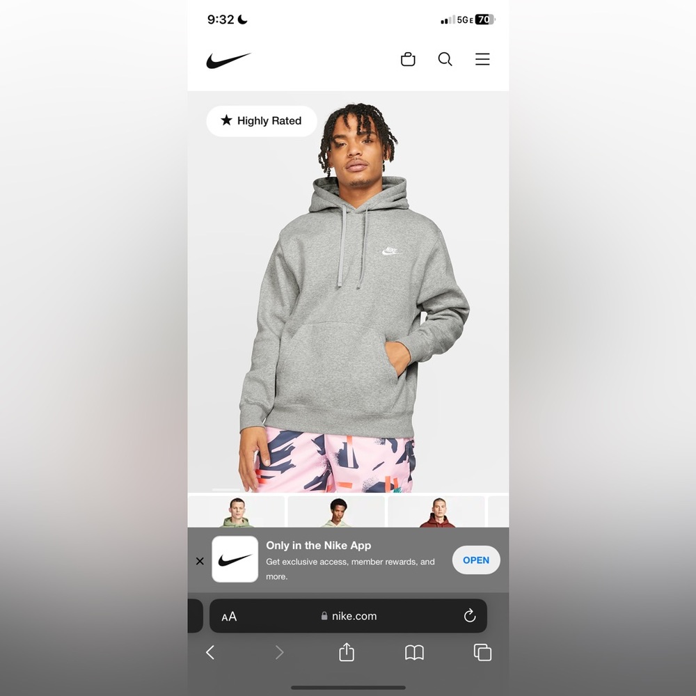 Women’s grey nike hoodie